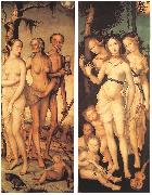 BALDUNG GRIEN, Hans Three Ages of Man and Three Graces oil